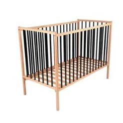 Combelle Lits Bébé Lit Bébé - Bois Brut - 60x120 Cm -Lits bébé Soldes lit bebe bicolore noir 60x120 cm