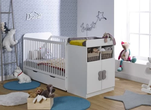 Nateo Concept Lits Bébé Lit Bébé Combiné Blanc 4 Nateo Concept Lits Bébé Lit Bébé Combiné Blanc – Image 2