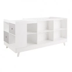 Maisons Du Monde Lits Bébé Lit Bébé Combiné Blanc Et Gris L190 -Lits bébé Soldes lit bebe combine blanc et gris l190 1000 11 32 181129 16