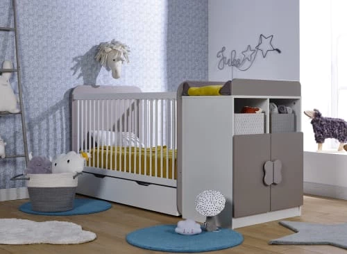 Nateo Concept Lits Bébé Lit Bébé Combiné Blanc Et Lin 4 Nateo Concept Lits Bébé Lit Bébé Combiné Blanc Et Lin – Image 2