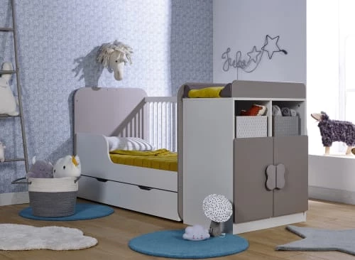 Nateo Concept Lits Bébé Lit Bébé Combiné Blanc Et Lin 5 Nateo Concept Lits Bébé Lit Bébé Combiné Blanc Et Lin – Image 3