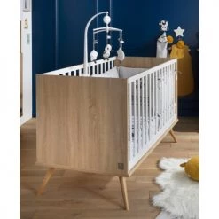 Sauthon Lits Bébé Lit Bébé évolutif 140X70 En Bois Marron -Lits bébé Soldes lit bebe evolutif 140x70 en bois marron 4