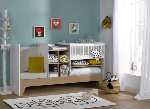 Nateo Concept Lits Bébé Lit Bébé évolutif 3 En 1 Blanc Et Chêne 4 Nateo Concept Lits Bébé Lit Bébé évolutif 3 En 1 Blanc Et Chêne – Image 2