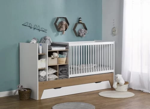 Nateo Concept Lits Bébé Lit Bébé évolutif 3 En 1 Blanc Et Chêne 6 Nateo Concept Lits Bébé Lit Bébé évolutif 3 En 1 Blanc Et Chêne – Image 4