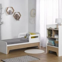Nateo Concept Lits Bébé Lit Bébé évolutif 3 En 1 Blanc Et Chêne -Lits bébé Soldes lit bebe evolutif 3 en 1 blanc et chene 8