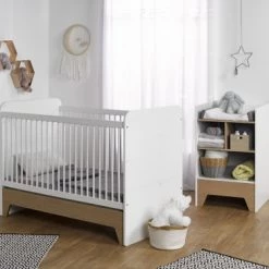Nateo Concept Lits Bébé Lit Bébé évolutif 3 En 1 Blanc Et Chêne -Lits bébé Soldes lit bebe evolutif 3 en 1 blanc et chene 9
