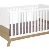 Nateo Concept Lits Bébé Lit Bébé évolutif 70x140 Blanc Et Chêne -Lits bébé Soldes lit bebe evolutif 70x140 blanc et chene