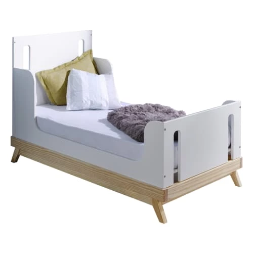 ID Kids Lits Bébé Lit Bébé évolutif 70x140 Cm Bois Massif Blanc 4 ID Kids Lits Bébé Lit Bébé évolutif 70x140 Cm Bois Massif Blanc – Image 2