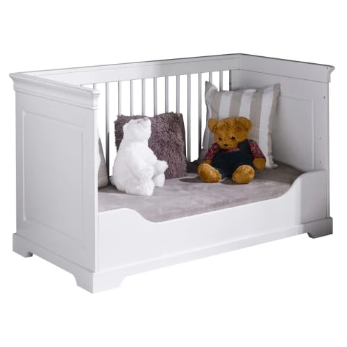 ID Kids Lits Bébé Lit Bébé évolutif 70x140 Cm Bois Massif Blanc 4 ID Kids Lits Bébé Lit Bébé évolutif 70x140 Cm Bois Massif Blanc – Image 2