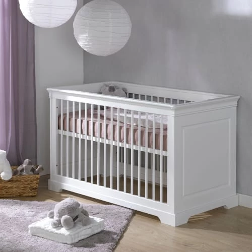 ID Kids Lits Bébé Lit Bébé évolutif 70x140 Cm Bois Massif Blanc 7 ID Kids Lits Bébé Lit Bébé évolutif 70x140 Cm Bois Massif Blanc – Image 5