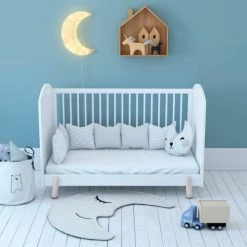 ID Kids Lits Bébé Lit Bébé évolutif 70x140 Cm Bois Massif Blanc Et Bois -Lits bébé Soldes lit bebe evolutif 70x140 cm bois massif blanc et bois 1