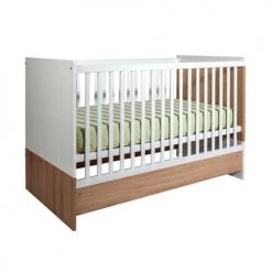 ID Kids Lits Bébé Lit Bébé évolutif 70x140 Cm Effet Bois Blanc Et Bois