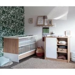 ID Kids Lits Bébé Lit Bébé évolutif 70x140 Cm Effet Bois Blanc Et Bois -Lits bébé Soldes lit bebe evolutif 70x140 cm effet bois blanc et bois 8