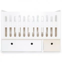 Wookids Lits Bébé Lit Bébé évolutif 70x140cm Blanc-blanchi