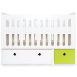 Wookids Lits Bébé Lit Bébé évolutif 70x140cm Vert Menthe-gris Perle -Lits bébé Soldes lit bebe evolutif 70x140cm blanc citron vert 25