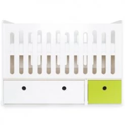 Wookids Lits Bébé Lit Bébé évolutif 70x140cm Blanc-citron Vert