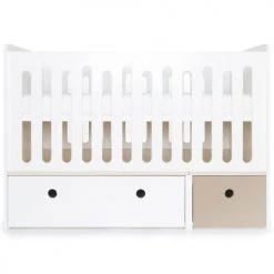 Wookids Lits Bébé Lit Bébé évolutif 70x140cm Blanc-gris Chaud