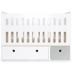 Wookids Lits Bébé Lit Bébé évolutif 70x140cm Blanc-gris Perle