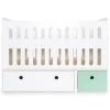 Wookids Lits Bébé Lit Bébé évolutif 70x140cm Blanc-vert Menthe -Lits bébé Soldes lit bebe evolutif 70x140cm blanc vert menthe