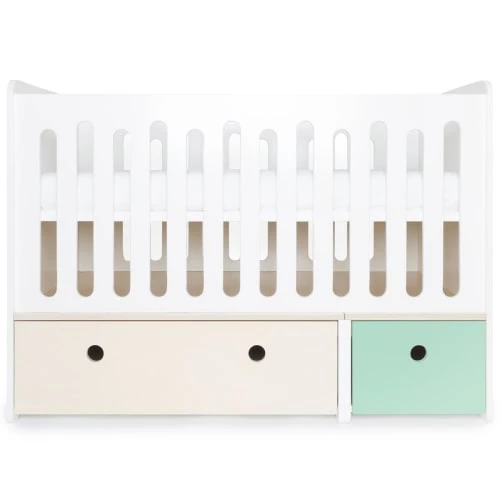 Wookids Lits Bébé Lit Bébé évolutif 70x140cm Blanchi-vert Menthe 4 Wookids Lits Bébé Lit Bébé évolutif 70x140cm Blanchi-vert Menthe – Image 2