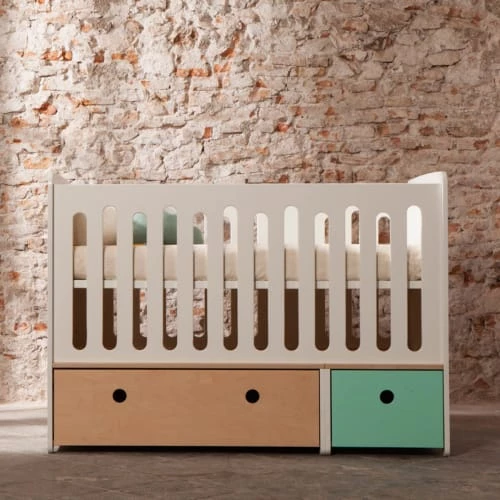 Wookids Lits Bébé Lit Bébé évolutif 70x140cm Blanchi-vert Menthe 3 Wookids Lits Bébé Lit Bébé évolutif 70x140cm Blanchi-vert Menthe