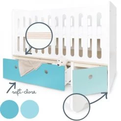 Wookids Lits Bébé Lit Bébé évolutif 70x140cm Bleu Paradis-bleu Ciel 10 Wookids Lits Bébé Lit Bébé évolutif 70x140cm Bleu Paradis-bleu Ciel -Lits bébé Soldes lit bebe evolutif 70x140cm bleu paradis bleu ciel 2