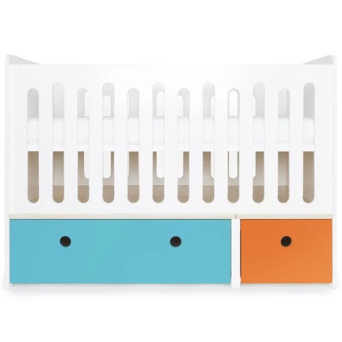 Wookids Lits Bébé Lit Bébé évolutif 70x140cm Bleu Paradis-orange 3 Wookids Lits Bébé Lit Bébé évolutif 70x140cm Bleu Paradis-orange