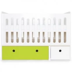 Wookids Lits Bébé Lit Bébé évolutif 70x140cm Citron Vert-blanc
