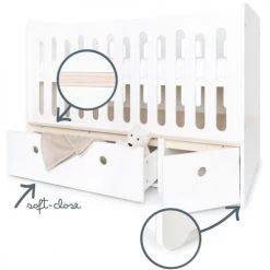 Wookids Lits Bébé Lit Bébé évolutif 70x140cm Façades Blanc 10 Wookids Lits Bébé Lit Bébé évolutif 70x140cm Façades Blanc -Lits bébé Soldes lit bebe evolutif 70x140cm facades blanc 2