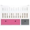 Wookids Lits Bébé Lit Bébé évolutif 70x140cm Fushia-gris Espace -Lits bébé Soldes lit bebe evolutif 70x140cm fushia gris espace