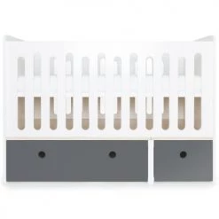 Wookids Lits Bébé Lit Bébé évolutif 70x140cm Gris Espace