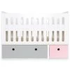 Wookids Lits Bébé Lit Bébé évolutif 70x140cm Gris Perle-rose Pastel