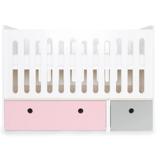 Wookids Lits Bébé Lit Bébé évolutif 70x140cm Rose Pastel-gris Perle 3 Wookids Lits Bébé Lit Bébé évolutif 70x140cm Rose Pastel-gris Perle