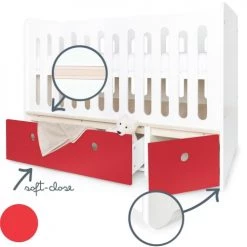 Wookids Lits Bébé Lit Bébé évolutif 70x140cm Rouge -Lits bébé Soldes lit bebe evolutif 70x140cm rouge 2