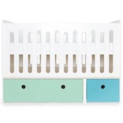 Wookids Lits Bébé Lit Bébé évolutif 70x140cm Gris Perle-blanc -Lits bébé Soldes lit bebe evolutif 70x140cm vert menthe bleu paradis 34