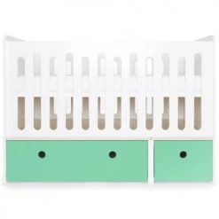 Wookids Lits Bébé Lit Bébé évolutif 70x140cm Vert Ocean