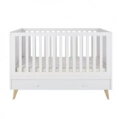Maisons Du Monde Lits Bébé Lit Bébé évolutif à Barreaux En Pin Et Hêtre Blanc Mat L146