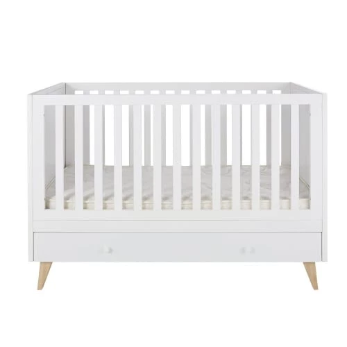 Maisons Du Monde Lits Bébé Lit Bébé évolutif à Barreaux En Pin Et Hêtre Blanc Mat L146 3 Maisons Du Monde Lits Bébé Lit Bébé évolutif à Barreaux En Pin Et Hêtre Blanc Mat L146