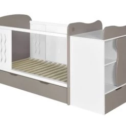 Nateo Concept Lits Bébé Lit Bébé évolutif Plexiglas 70x140 Blanc Et Lin -Lits bébé Soldes lit bebe evolutif plexiglas 70x140 blanc et lin 3