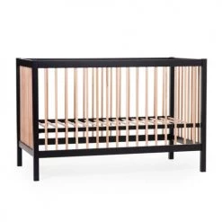 Childhome Lits Bébé Lit Bébé Noir Et Naturel 60 X 120 Cm -Lits bébé Soldes lit bebe noir et naturel 60 x 120 cm 1