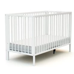 AT4 Lits Bébé Lit Bébé Pliant 60x120 Blanc