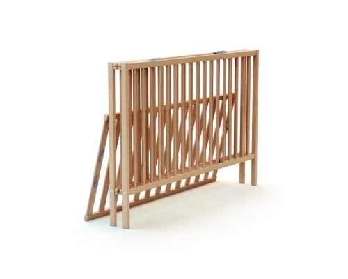 Webaby Lits Bébé Lit Bébé Pliant 60x120 Hêtre Verni 4 Webaby Lits Bébé Lit Bébé Pliant 60x120 Hêtre Verni – Image 2