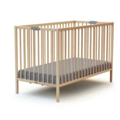 Webaby Lits Bébé Lit Bébé Pliant 60x120 Hêtre Verni