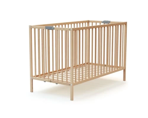 Webaby Lits Bébé Lit Bébé Pliant 60x120 Hêtre Verni 6 Webaby Lits Bébé Lit Bébé Pliant 60x120 Hêtre Verni – Image 4
