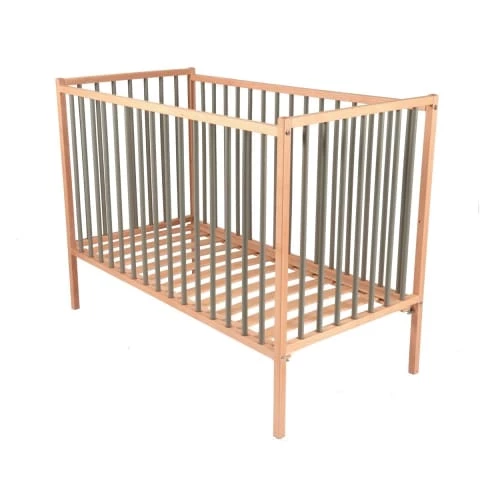 Combelle Lits Bébé Lit Bicolore Réglable En Hauteur En Hêtre Massif Gris 70x140 5 Combelle Lits Bébé Lit Bicolore Réglable En Hauteur En Hêtre Massif Gris 70x140 – Image 3