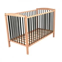 Combelle Lits Bébé Lit Bicolore Réglable En Hauteur En Hêtre Massif Noir 60x120