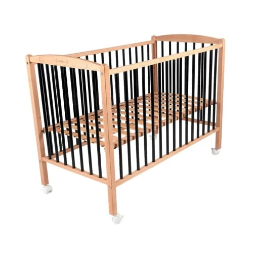 Combelle Lits Bébé Lit Bicolore Réglable En Hauteur En Hêtre Massif Noir 60x120 4 Combelle Lits Bébé Lit Bicolore Réglable En Hauteur En Hêtre Massif Noir 60x120 – Image 2