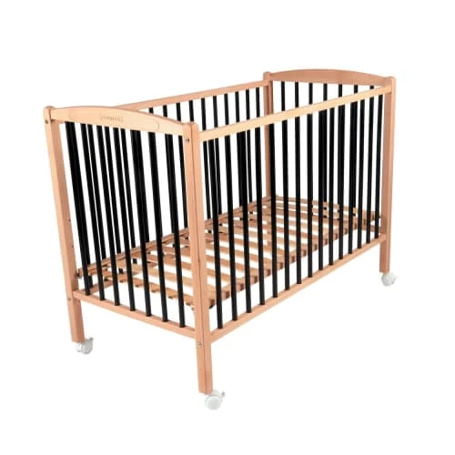 Combelle Lits Bébé Lit Bicolore Réglable En Hauteur En Hêtre Massif Noir 60x120 5 Combelle Lits Bébé Lit Bicolore Réglable En Hauteur En Hêtre Massif Noir 60x120 – Image 3