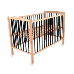 Combelle Lits Bébé Lit Bicolore Réglable En Hauteur En Hêtre Massif Noir 70x140 -Lits bébé Soldes lit bicolore reglable en hauteur en hetre massif noir 70x140 4