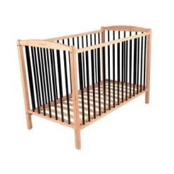 Combelle Lits Bébé Lit Bébé - Vernis Naturel - 70x140 Cm -Lits bébé Soldes lit bicolore reglable en hauteur en hetre massif noir 70x140 6